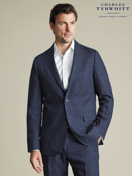 Charles Tyrwhitt Blue Slim Fit 100% Linen Jacket (W36631) | R$ 2,755
