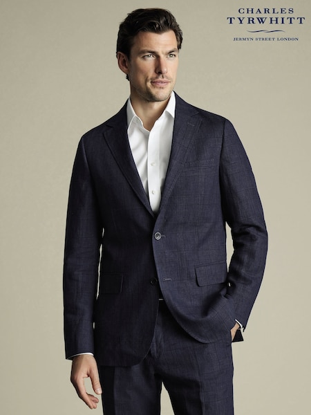 Charles Tyrwhitt Blue Classic Fit 100% Linen Jacket (W36633) | R$ 2,755