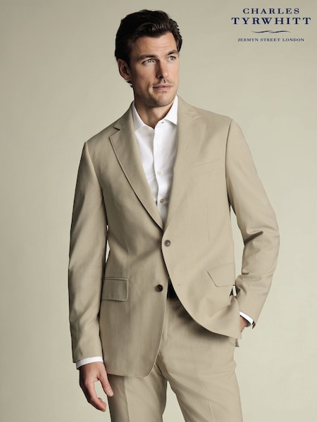 Charles Tyrwhitt Brown Slim Fit Tropical Trousers (W36641) | R$ 3,445