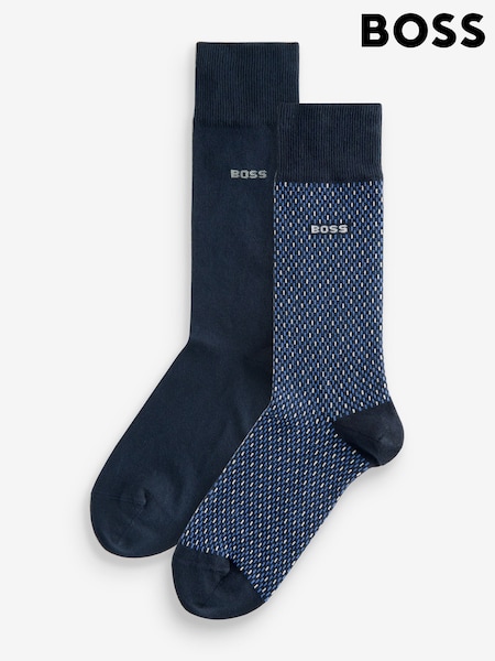 Niebieski - BOSS 2 P RS Minipattern CC Socks (W36713) | 100 zł