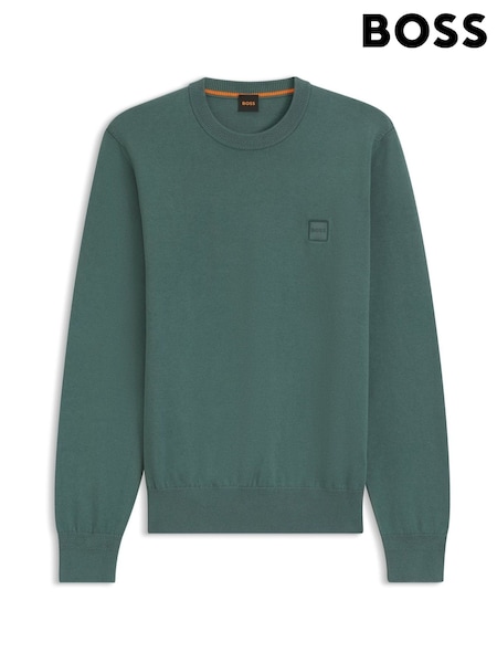 Verde - BOSS Regular Fit Kanovano Crew Neck Logo Jumper (W36723) | R$ 1.175