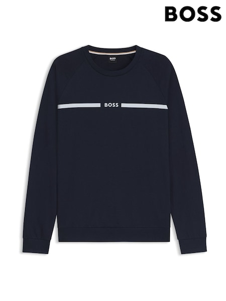 Azul - BOSS Authentic Logo Sweatshirt (W36727) | R$ 780