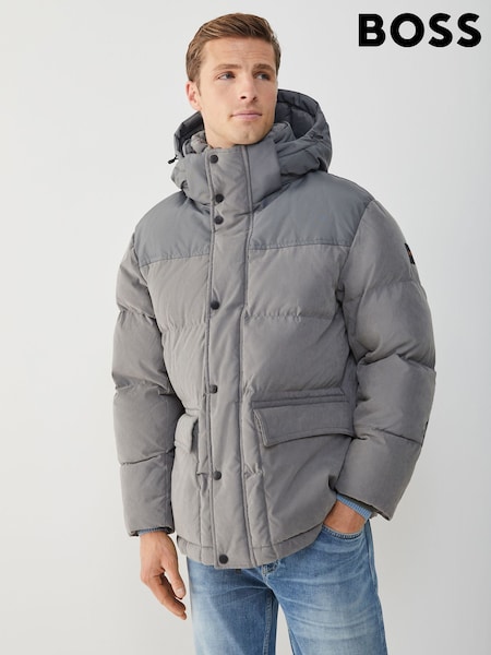 BOSS Grey Oradar Padded Hooded Jacket (W36732) | €648