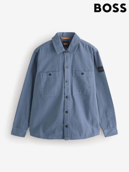 أزرق - BOSS Locky Button Through Overshirt (W36765) | ‏790 ر.ق.