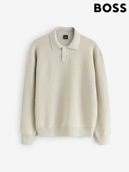 BOSS Natural Kotorpolo Knitted Polo Shirt (W36773) | €253