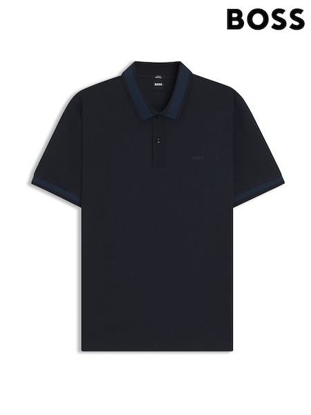 BOSS Blue Phillipson Contrast Placket Polo Shirt (W36853) | €158