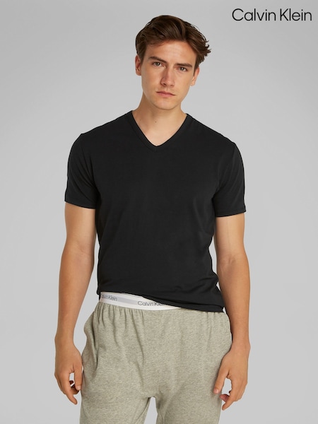 Calvin Klein Black V-Neck Lounge T-Shirts 3 Pack (W37444) | 223 QAR