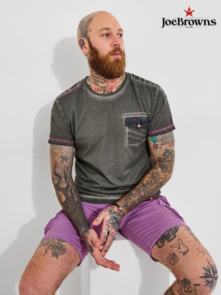 Joe Browns Grey Trim Acid Wash T-Shirt (W37473) | €44