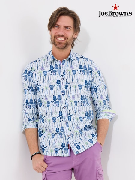 Joe Browns 100% Cotton Sketchy Guitar Print Long Sleeve Shirt (W37482) | 64 €