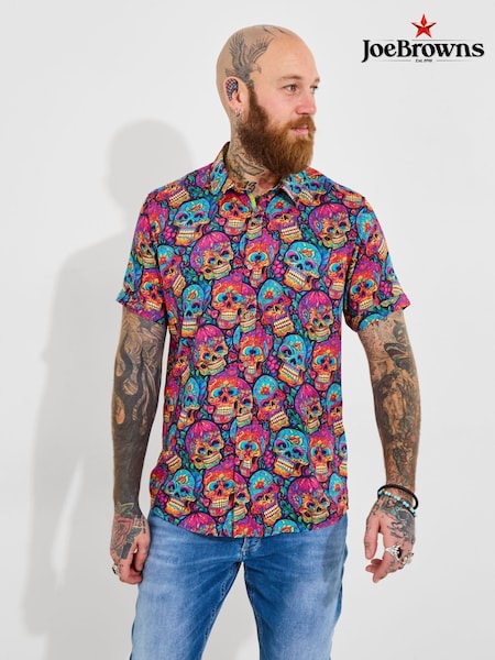 Joe Browns Candy Skull Print Short Sleeve Shirt (W37483) | €57