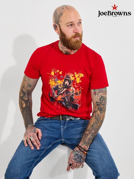 Joe Browns Red 100% Cotton Rockstar Gorilla Grapohic Short Sleeve T-Shirt (W37487) | AED169