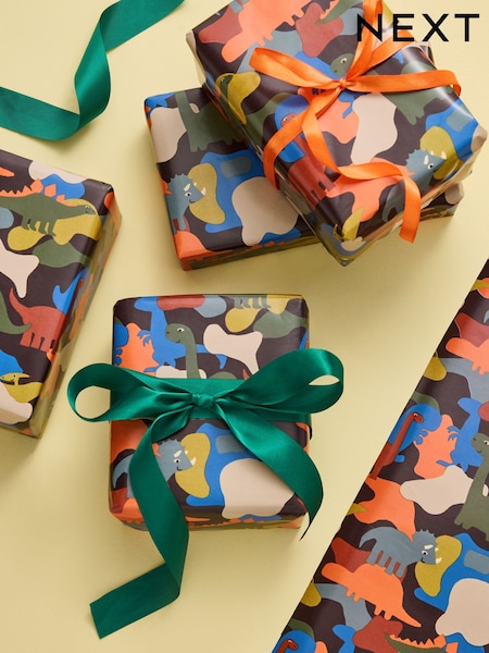 Camo Dinosaur 10 Metre Wrapping Paper (W37510) | 24 QAR
