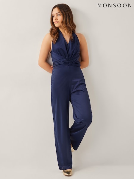 Monsoon Blue Tia Twist Sleeveless Jumpsuit (W37517) | 238 QAR - 262 QAR