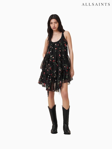 AllSaints Black Rach Dress (W37544) | 985 QAR