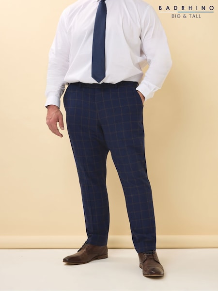 BadRhino Big & Tall Blue Tweed Suit Trousers (W37660) | €77