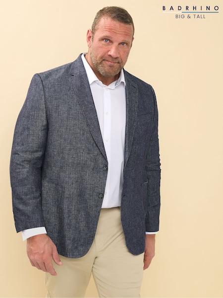 BadRhino Big & Tall Grey Chambray Blazer (W37667) | OMR62