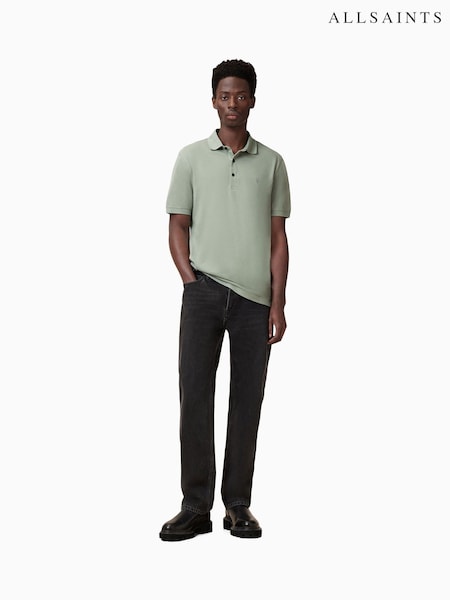 AllSaints Green Reform Shortsleeve Polo Shirt (W37672) | €99