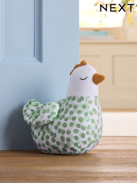 Sage Green Pat Chicken Doorstop (W37753) | €26