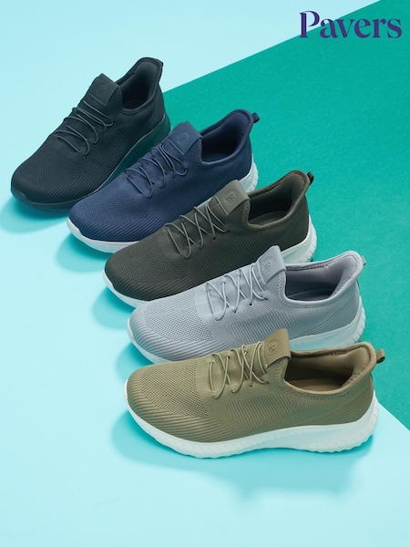 Pavers Grey Slip-On Wide-Fit Trainers (W37915) | €57