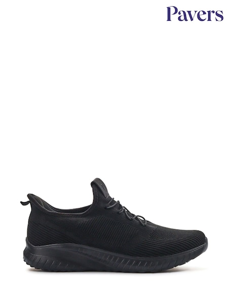 Pavers Black Slip-On Wide-Fit Trainers (W37922) | ₪201