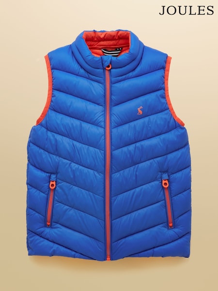 Joules Kids' Crofton Gilet Blue Showerproof Padded Gilet (W37942) | OMR15 - OMR19