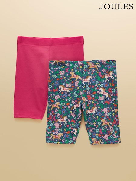 Joules Girls' Cartwheel Navy Horse and Pink Pack Of Two Cycling Shorts (W37975) | Rp 284,000 - Rp 324,000