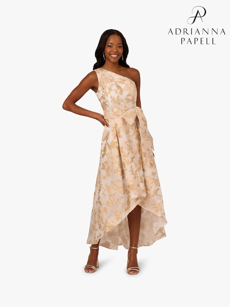 Adrianna Papell One Shoulder High Low White Gown (W38032) | ₪1,252