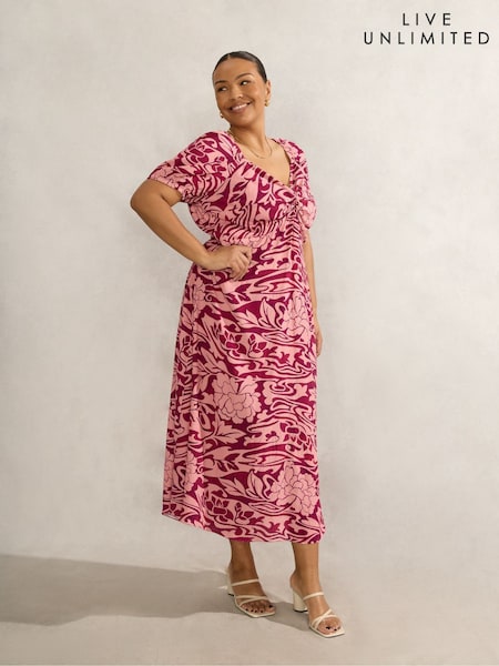 Live Unlimited Pink Floral Short Sleeve Dress (W38065) | €126