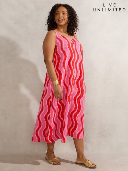 Live Unlimited Pink Swirl Print Midi Dress (W38079) | €126