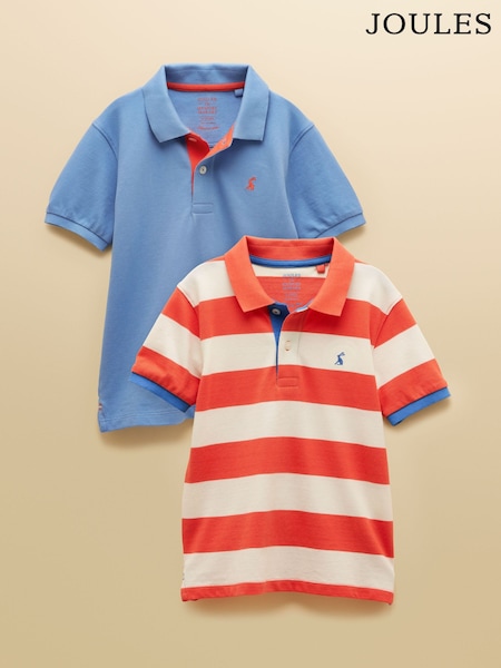 أزرق برتقالي - Joules Boys' Woody Pack Of Two Polo Shirts (W38100) | ‏157 د.إ.‏ - ‏ 204‏ د.إ.