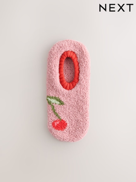 Pink Cherries Print Cosy Footsie Socks 1 Pack (W38108) | €14.50