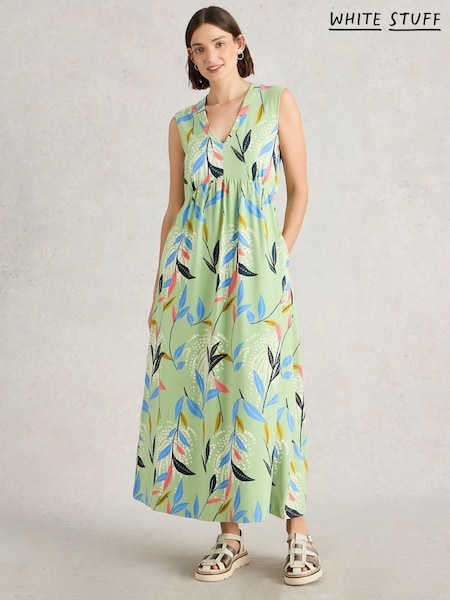 White Stuff Green Archer Jersey Maxi Dress (W38209) | AZN 173
