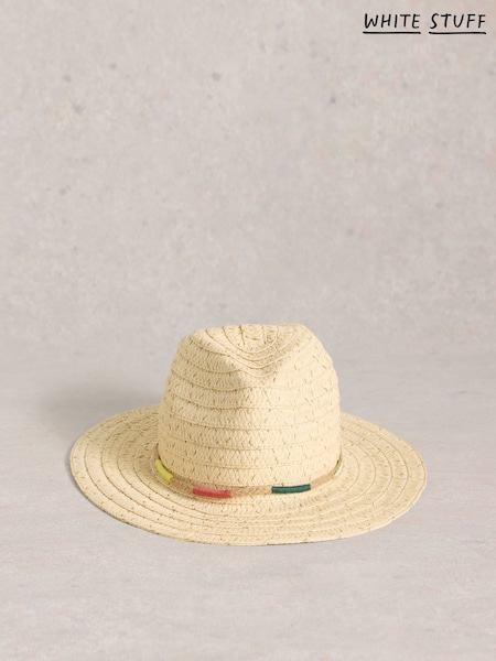 White Stuff Natural Metallic Fedora Hat (W38215) | €35