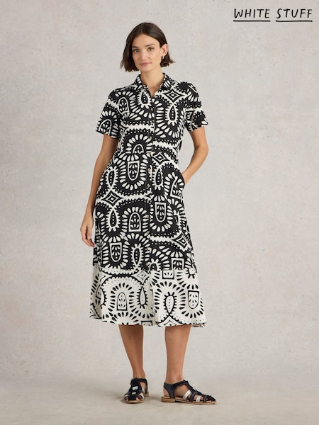 White Stuff Black Rua Jersey Shirt Dress (W38318) | €83