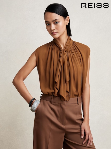 Reiss Tan Brown Lucy Blouse (W38461) | €215