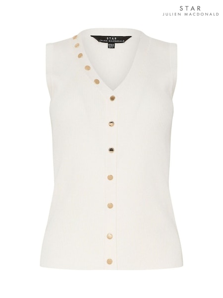Star by Julien MacDonald White Button Detail Vest (W38541) | 223 QAR