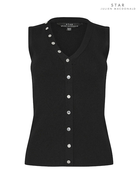Star by Julien MacDonald Black Button Detail Vest (W38555) | 223 QAR