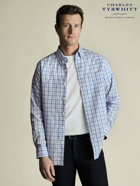 волошка синя - Charles Tyrwhitt Extra Slim Fit Non-Iron Royal Oxford 100% Cotton Shirt (W38565) | 4 206 грн