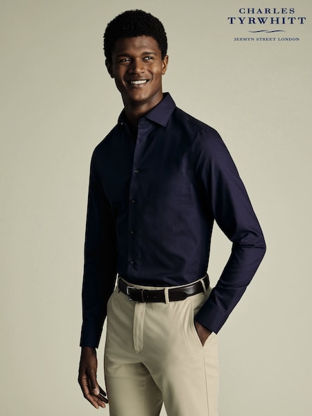 Charles Tyrwhitt Blue Slim Fit Non-Iron Shirt (W38568) | 346 QAR
