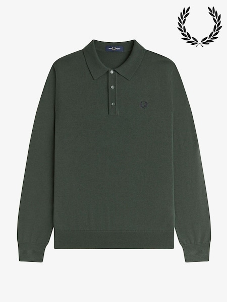 Fred Perry Green Classic LS Knitted Shirt (W39200) | 932 QAR
