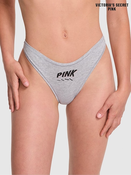 Victoria's Secret PINK Medium Heather Grey Thong Cotton Knickers (W39293) | €13