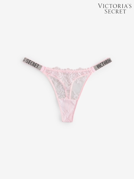 Victoria's Secret Angel Pink Thong Shine Strap Lace Knickers (W39463) | €26.50