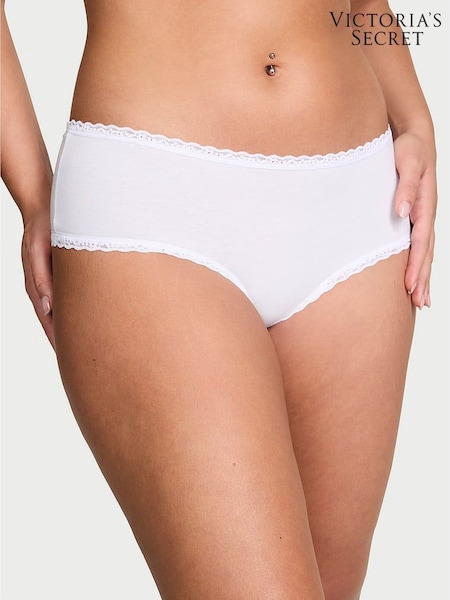 Victoria's Secret White Cheeky Cotton Lace Trim Knickers (W39500) | €11.50