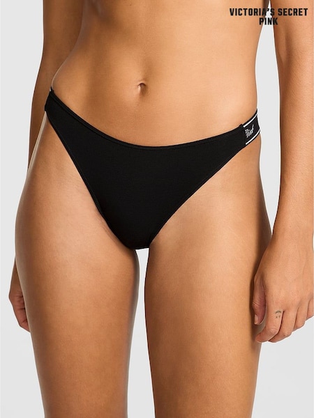 Victoria's Secret PINK Black Cotton Logo Knickers (W39511) | €13