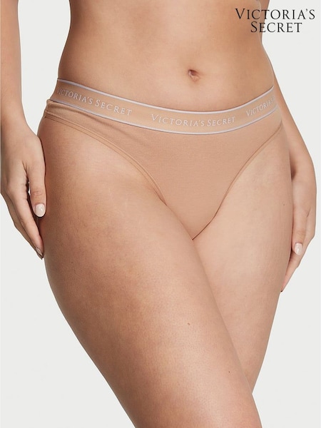Victoria's Secret Praline Nude Thong Logo Knickers (W39541) | €13.50