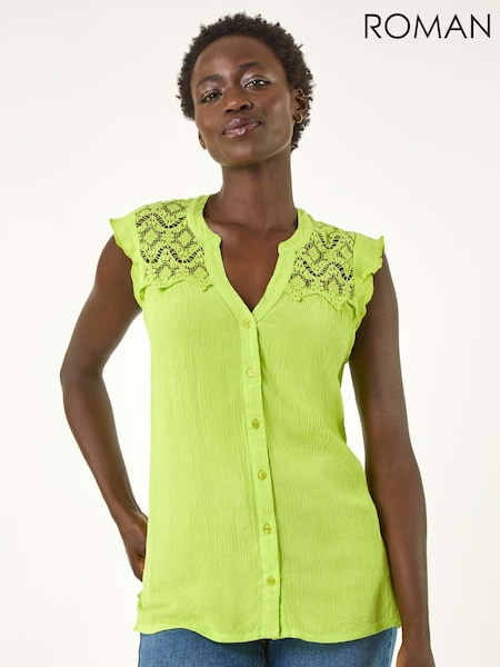 Verde - Roman Sleeveless Lace Detail Blouse (W39636) | 45 €