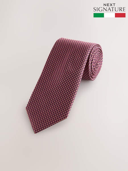 Blue Italian Silk Design Tie (W39720) | €46
