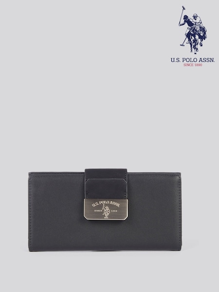 U.S. Polo Assn. Black Womens Romantic Large Card Holder Purse (W40150) | ₪251