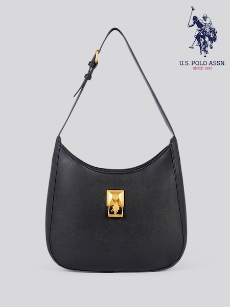 U.S. Polo Assn. Black Womens Earth Hobo Bag (W40157) | LEI 670