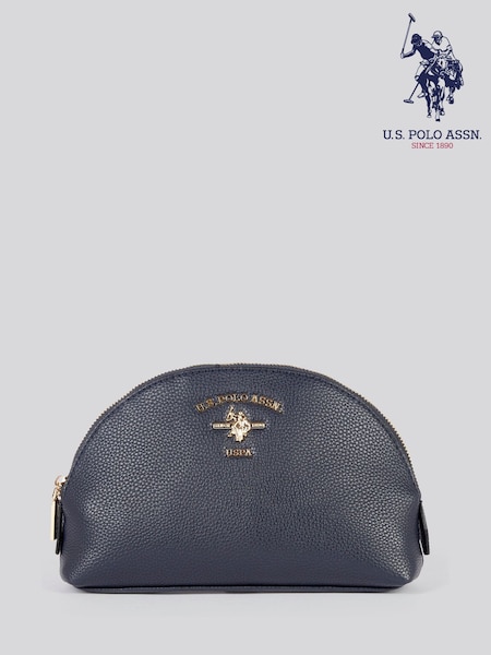 U.S. Polo Assn. Blue Womens Stanford Round Beauty Bag (W40162) | ₪251